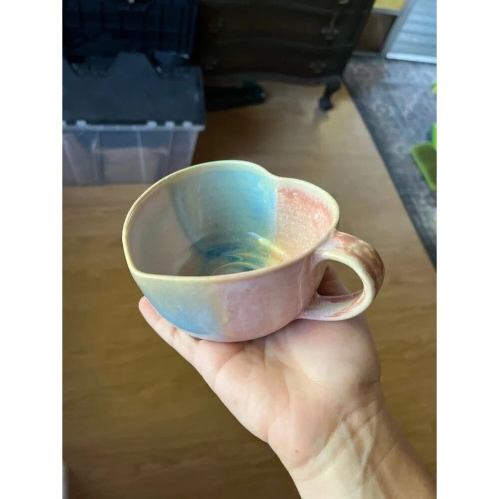 Cottage core custom pottery Heart mug